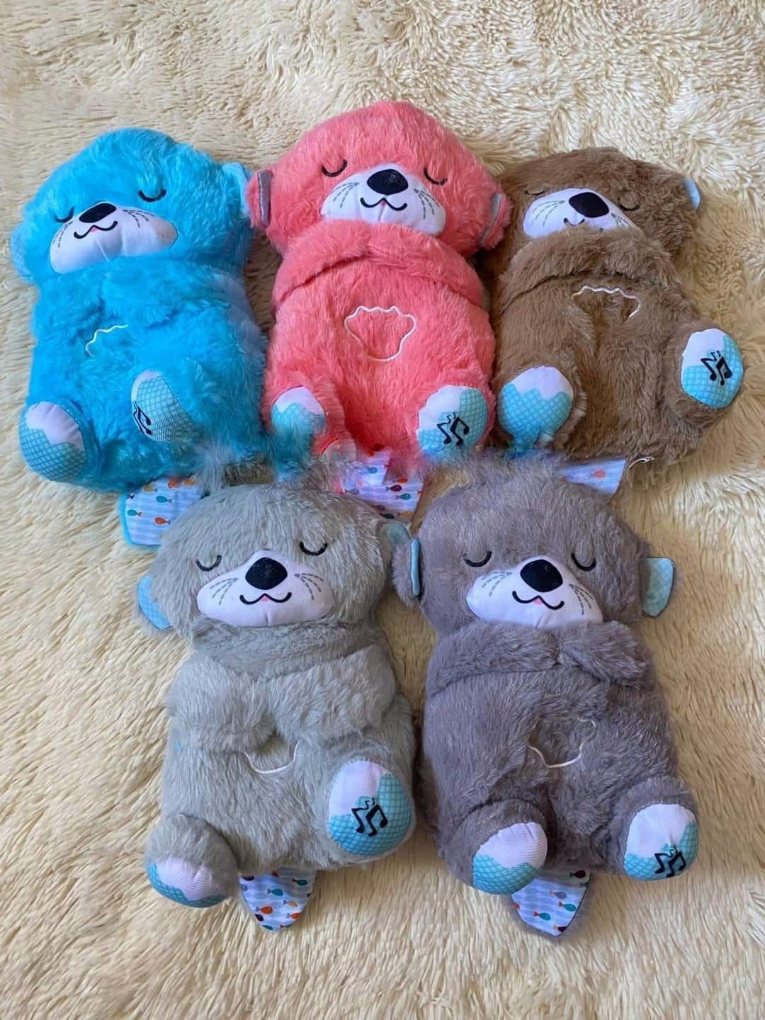 PELUCHES NUTRIA RELAJANTE RESPIRA LUZ MUSICA PARA APEGO BEBES GRIS - 1