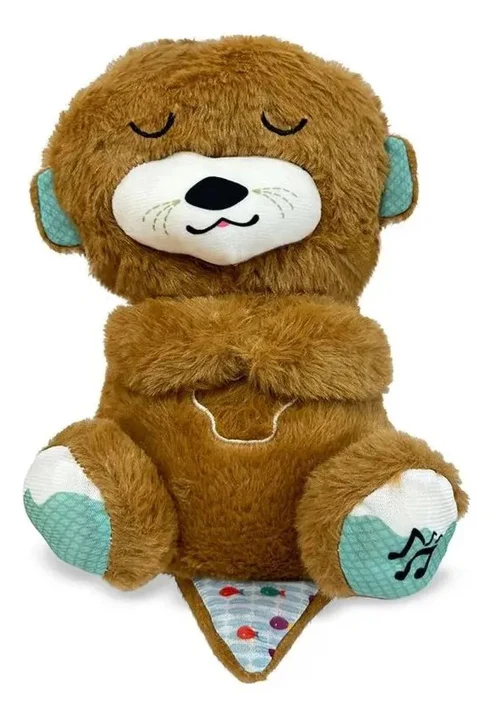 PELUCHES NUTRIA RELAJANTE RESPIRA LUZ MUSICA PARA APEGO BEBES CAFE - 2