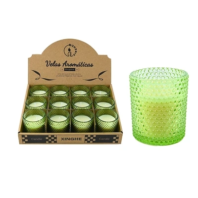 VELA AROMATICA EN VASO VERDE TRANSPARENTE 6.5*5CM - 1