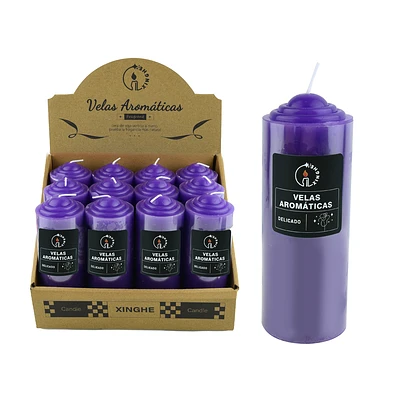 VELA AROMATICA PILAR MORADO 5.7*15CM 300G - 1