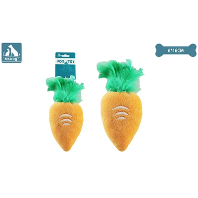 JUGUETE PELUCHE DE ZANAHORIO CON PLUMAS 16*6CM - 1