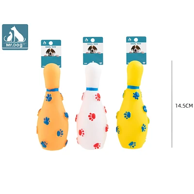 JUGUETE DE BOLA DE BOLOS PARA PERRO 14.5CM COLOR ALEATORIO - 1