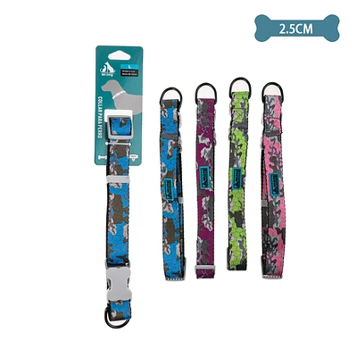 COLLAR CAMUFLAJE PARA MASCOTA 2.5CM COLOR ALEATORIO - 1