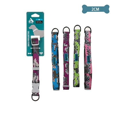 COLLAR CAMUFLAJE PARA MASCOTA 2.0CM COLOR ALEATORIO - 1