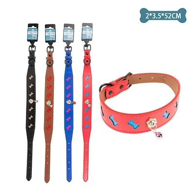 COLLAR PU CON CAMPANA COLOR ALEATORIO 2.0CM*3.5CM*52CM 12PCS - 1