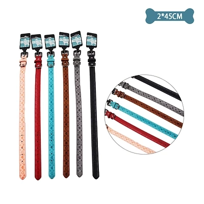 COLLAR PU CON DISEÑO CORAZON COLOR ALEATORIO 2.0CM*45CM 12PCS - 1