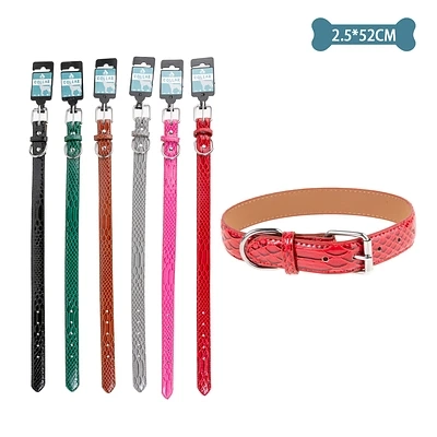 COLLAR PU CON ESTAMPADO DE SERPIENTE COLOR ALEATORIO 2.5CM*52CM 12PCS - 1