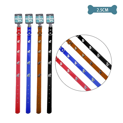 COLLAR PU CON TACHUELAS DE PERRO COLOR ALEATORIO 2.5CM 12PCS - 1