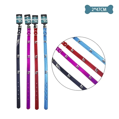 COLLAR PU CON TACHUELAS DE PERRO COLOR ALEATORIO 2.0CM*47CM 12PCS - 1