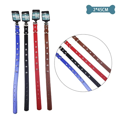 COLLAR PU CON TACHUELAS COLOR ALEATORIO 2.0CM*45CM 12PCS - 1