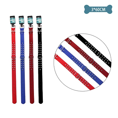 COLLAR PU CON TACHUELAS COLOR ALEATORIO 3.0CM*60CM 12PCS - 1