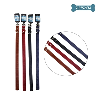 COLLAR PU PARA MASCOTA COLOR ALEATORIO 2.5CM*52CM 12PCS - 1