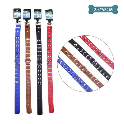 COLLAR PU CON TACHUELAS COLOR ALEATORIO 2.5CM*52CM 12PCS - 1