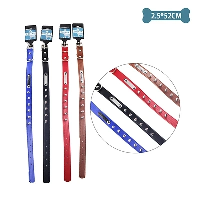 COLLAR PU CON TACHUELAS COLOR ALEATORIO 2.5CM*52CM 12PCS - 1