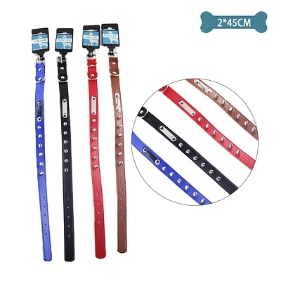 COLLAR PU CON TACHUELAS COLOR ALEATORIO 2.0CM*45CM 12PCS - 1