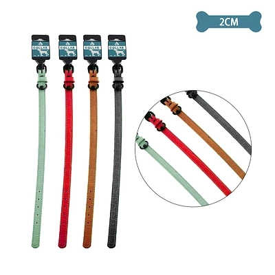 COLLAR PU PARA MASCOTA COLOR ALEATORIO 2.0CM 12PCS - 1