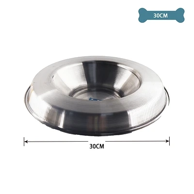 PLATO DE ACERO INOXIDABLE PARA MASCOTAS 30CM - 1