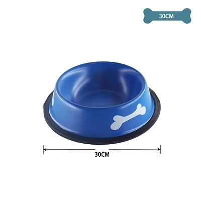 PLATO METALICO PARA MASCOTAS AZUL MARINO 30CM - 1