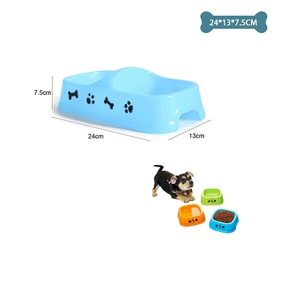 PLATO ALTO RECTANGULAR PARA MASCOTAS COLOR ALEATORIO 24*13*7.5CM - 1