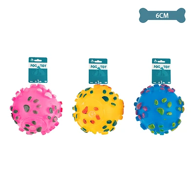 PELOTA CON HUELLAS DE PATAS 6*6CM COLOR ALEATORIO - 1