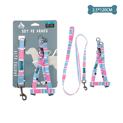 SET DE ARNE S Y CORREA DE NYLON AZUL Y ROSA 2.5*120CM - 1