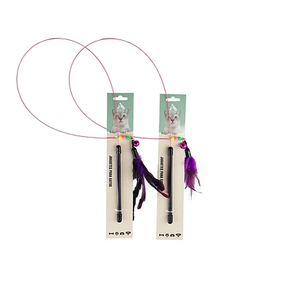 JUGUETE PARA GATO VARITA DE ALAMBRE CON PLUMAS - 1