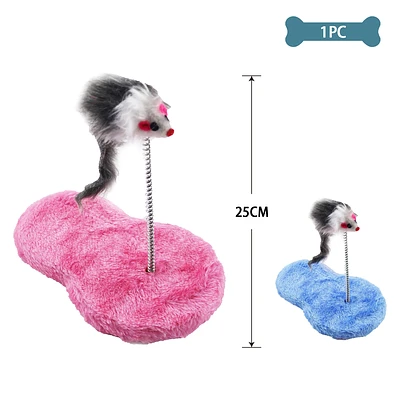 JUGUETE PARA GATO RESORTE CON RATON 25CM COLOR ALEATORIO - 1