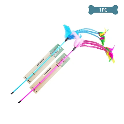 JUGUETE PARA GATO VARITA CON TUBO SERPENTEANTE COLOR ALEATORIO - 1