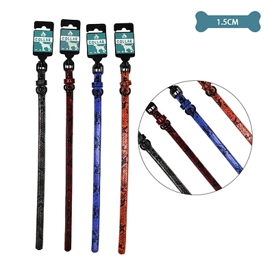 COLLAR PU PARA MASCOTA COLOR ALEATORIO 1.5CM 12PCS - 1