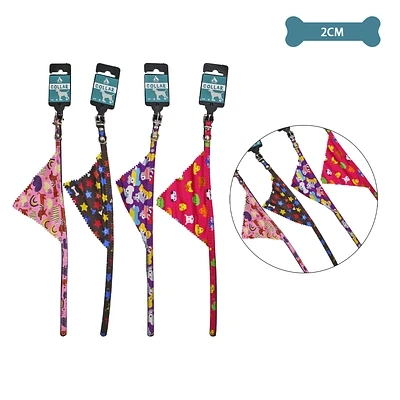 COLLAR PU CON BANDANA PARA MASCOTA COLOR ALEATORIO 2.0CM 12PCS - 1