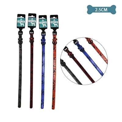 COLLAR PU PARA MASCOTA COLOR ALEATORIO 2.5CM 12PCS - 1