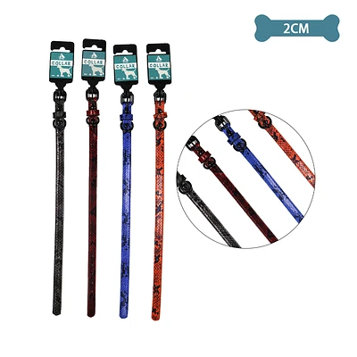 COLLAR PU PARA MASCOTA COLOR ALEATORIO 2.0CM 12PCS - 1