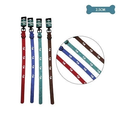 COLLAR PU CON DISEÑO PERRO BORDADO 2.5CM 12PCS - 1