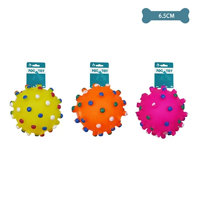 PELOTA CON PUNTOS PARA MASCOTAS COLOR ALEATORIO 6.5CM - 1