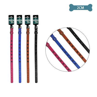 COLLAR PU CON TACHUELAS COLOR ALEATORIO 2.0CM 12PCS - 1