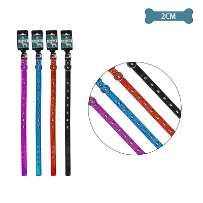 COLLAR PU CON TACHUELAS COLOR ALEATORIO 2.0CM 12PCS - 1