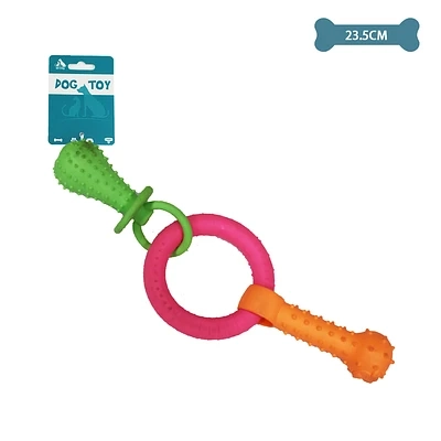 JUGUETE DE ANILLO DE CHUPETE PARA MASCOTAS 23.5CM 80G - 1