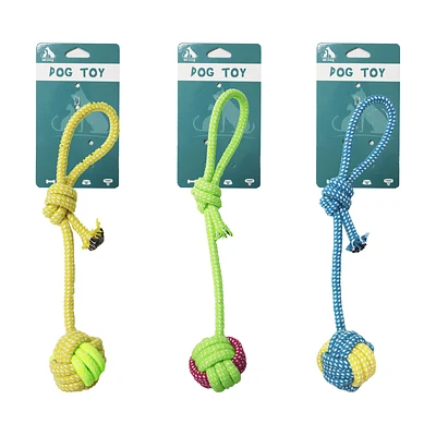 PELOTA CON CUERDA TRENZADA COLOR ALEATORIO 32CM 72G - 1