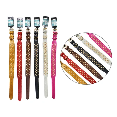 COLLAR PU CON TACHUELAS 2*3*45CM 12PCS COLOR ALEATORIO - 1
