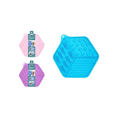 CUENCO LENTO HEXAGONAL PARA MASCOTAS 18.5*15.5CM COLOR ALEATORIO - 1