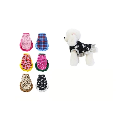 ROPA PARA MASCOTA HEMBRA 41*52*38CM DISEÑO ALEATORIO 12PCS - 1