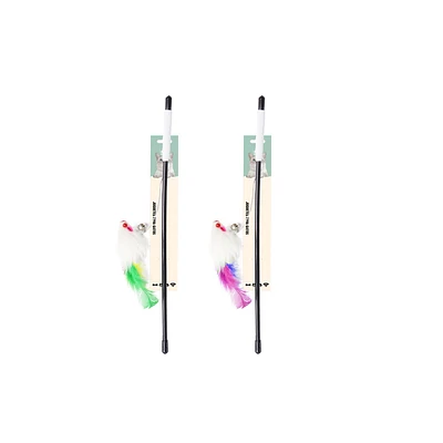 VARITA PARA GATO CON RATON 30CM COLOR ALEATORIO - 1