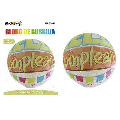 GLOBO BURBUJA DE FELIZ CUMPLEAÑOS 20CM - 1