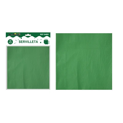 SERVILLETAS DE PAPEL VERDE OSCURO 33CM 10PCS - 1