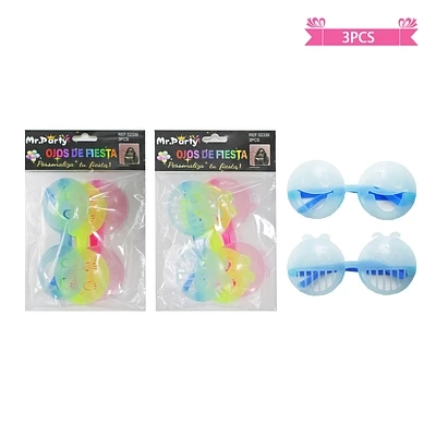 LENTES COTILLON SMILE FLUOR COLORES SURTIDOS 3PCS - 1