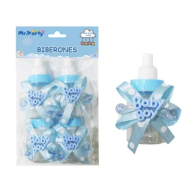 ADORNOS DE BIBERONES PARA BABY SHOWER CELESTE 4*9CM 4PCS - 1