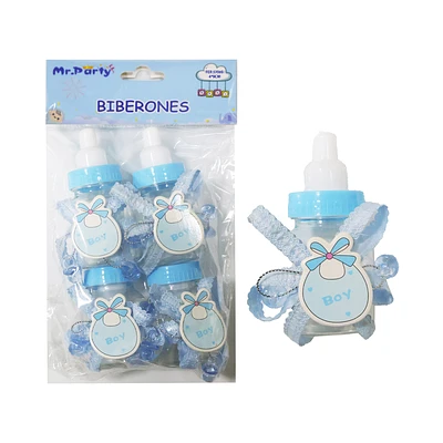 ADORNOS DE BIBERONES PARA BABY SHOWER CELESTE 4*9CM 4PCS - 1