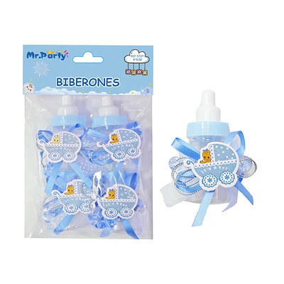 ADORNOS DE BIBERONES PARA BABY SHOWER CELESTE 4*9CM 4PCS - 1