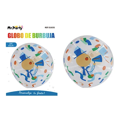 GLOBO BURBUJA DE HOMBRECILLO DE PAPEL RASGADO 20CM - 1