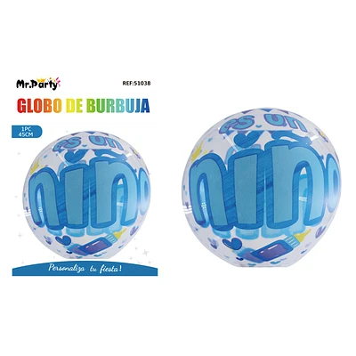 GLOBO BURBUJA DE NIÑO 20CM - 1